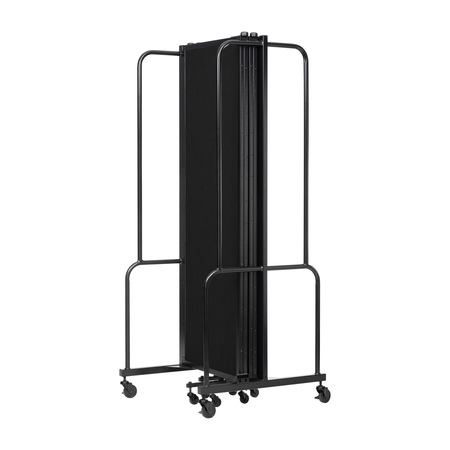 National Public Seating NPS Room Divider, 6' Height, 5 Sections, Black RDB6-5PT10